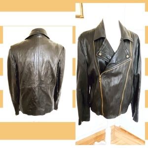 EUC True Religion Leather Moto Jacket M